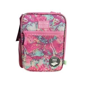 Fulton Bag Co. Insulated Lunch Box Pink Marble Tie-Dye Adult Kids Travel 10" NEW